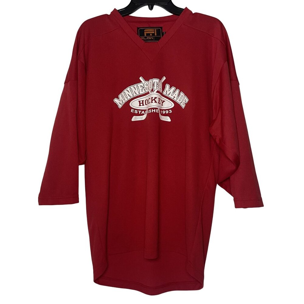 Flow Minnesota Made 1993 Hockey Red Jersey Shirt Size XL